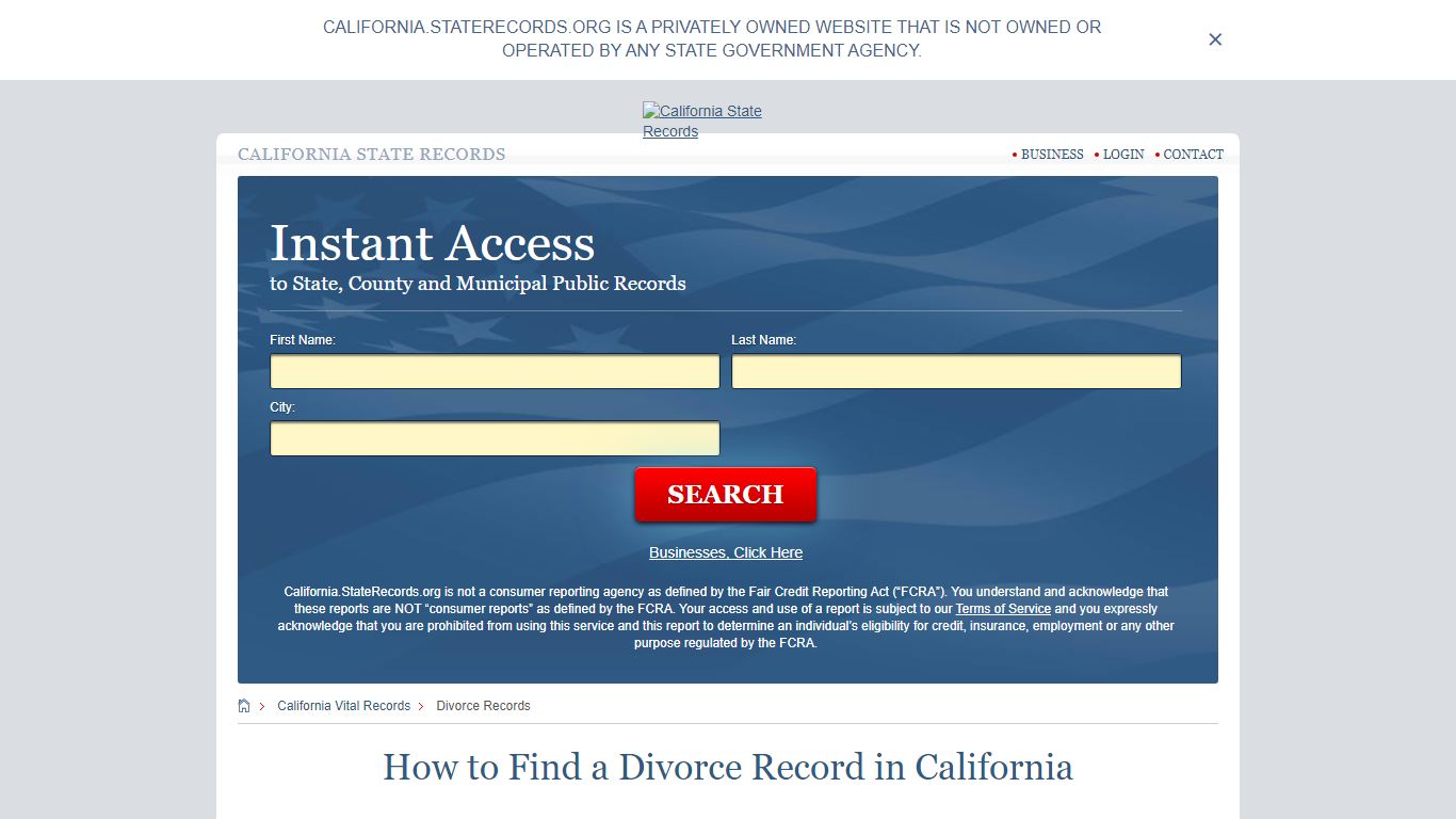 How to Find a Divorce Record in California - California State Records